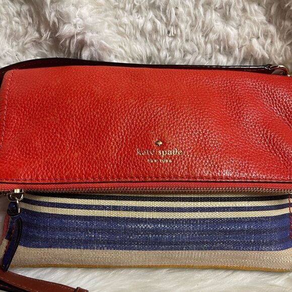 kate spade new york Cobble Hill Marsala Convertible leather& jute crossbody bag. - Picture 6 of 16